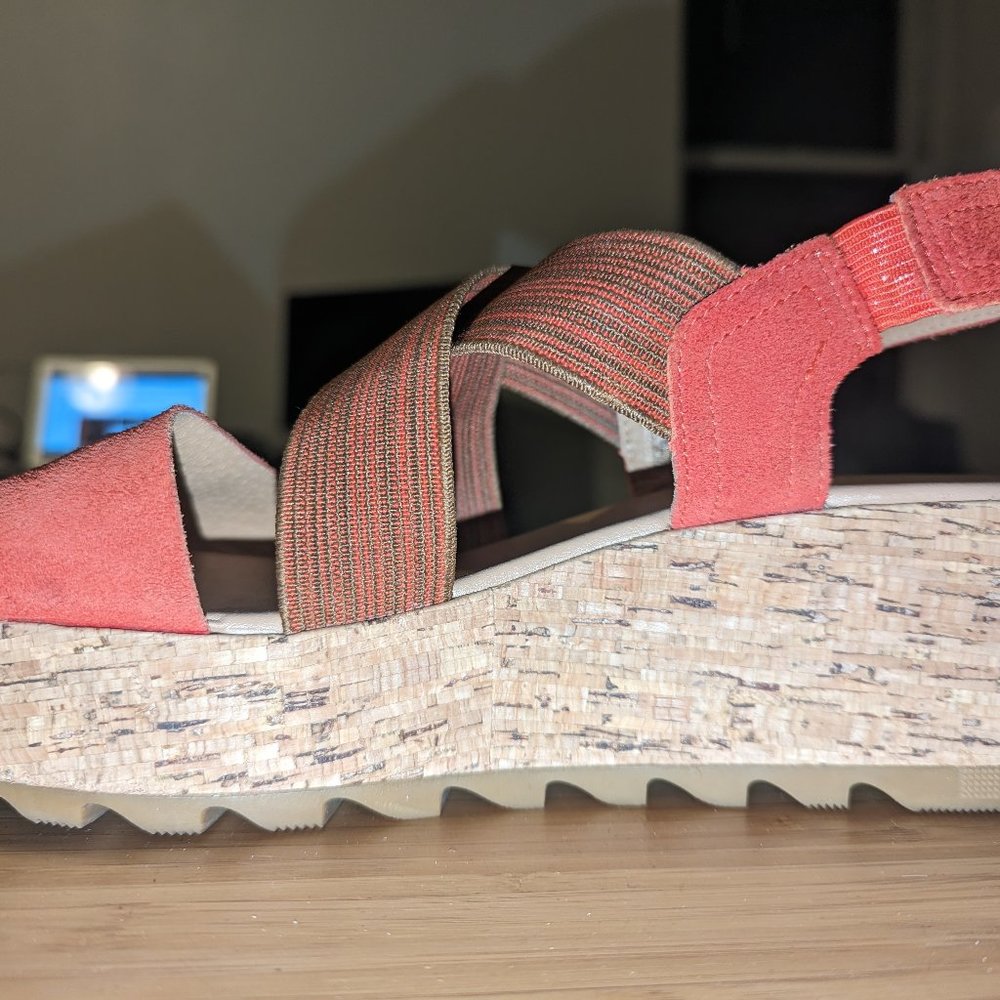 Sorel Cameron Flatform Slingback Sandal | Women's Size 9 | Red/Orange - Picture 6 of 8